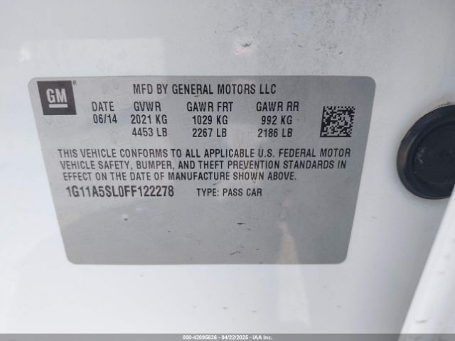 1G11A5SL0FF122278 Chevrolet Malibu 1fl