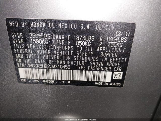 3HGGK5H82JM710453 Honda FIT EX