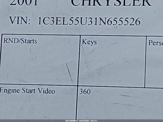 2001 CHRYSLER SEBRING 1C3EL55U31N655526 Photo 8