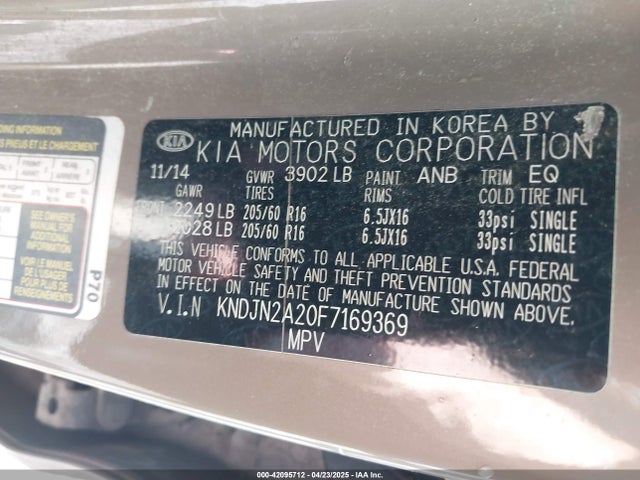 KIA dohc gdi gamma 2015 KNDJN2A20F7169369 Image 9