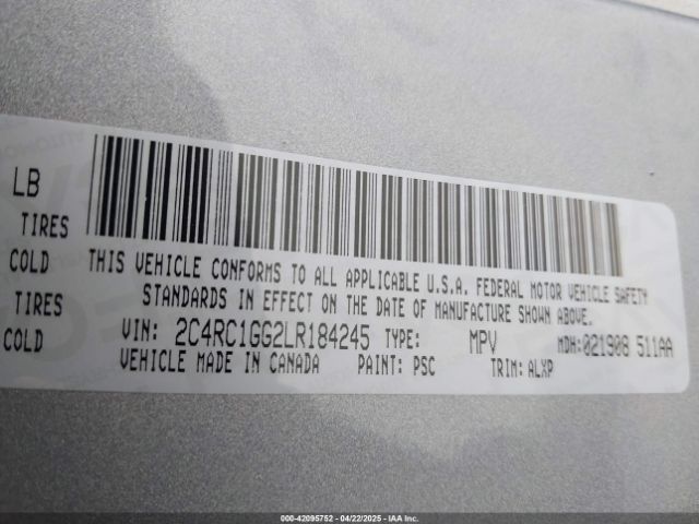 2020 CHRYSLER PACIFICA 2C4RC1GG2LR184245 Photo 8