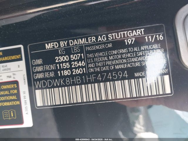 WDDWK8HB1HF474594 Mercedes-Benz Amg C 63 S