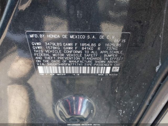 3HGGK5H85FM771741 Honda Fit Ex/ex-l