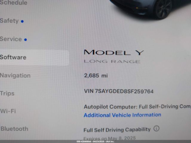 7SAYGDED8SF259764 Tesla Model Y Long Range Dual Motor All-wheel Drive