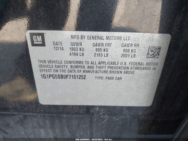 1G1PG5SB9F7161252 Chevrolet CRUZE LTZ