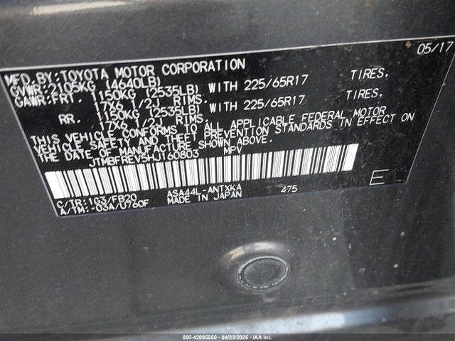Toyota RAV4 LE 2017 JTMBFREV5HJ160803 Image 9