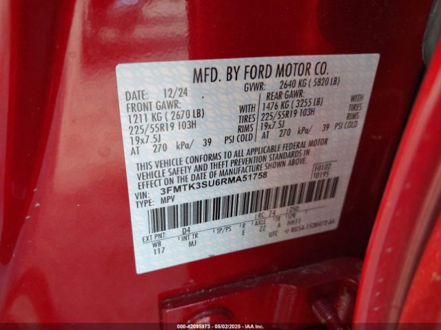 3FMTK3SU6RMA51758 Ford Mustang Mach-e Premium