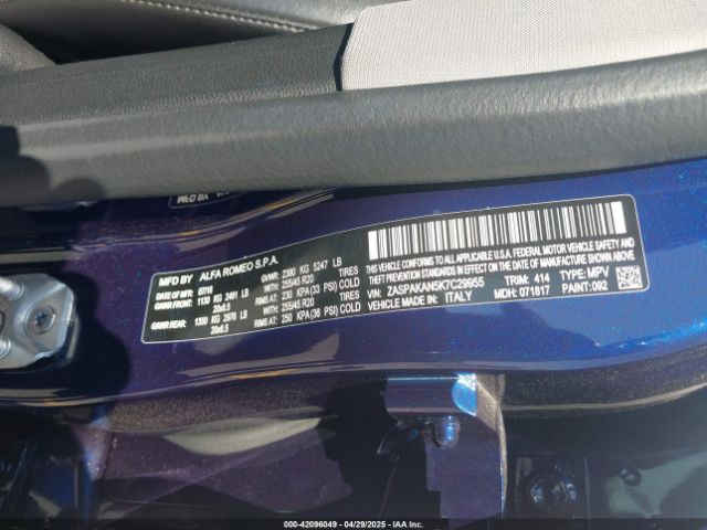 ZASPAKAN5K7C29955 Alfa Romeo Stelvio Sport Awd