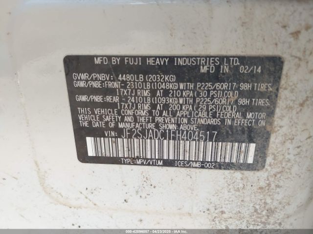 JF2SJADC1FH404517 Subaru Forester 2.5i Premium