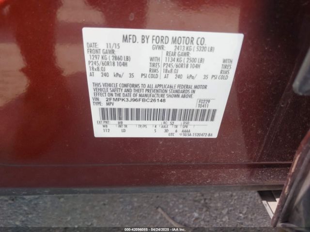 2FMPK3J96FBC26148 Ford EDGE SEL