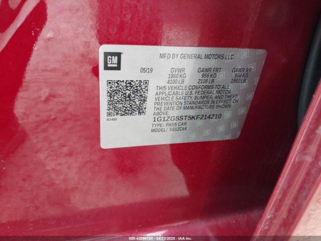 1G1ZG5ST5KF214210 Chevrolet MALIBU RS