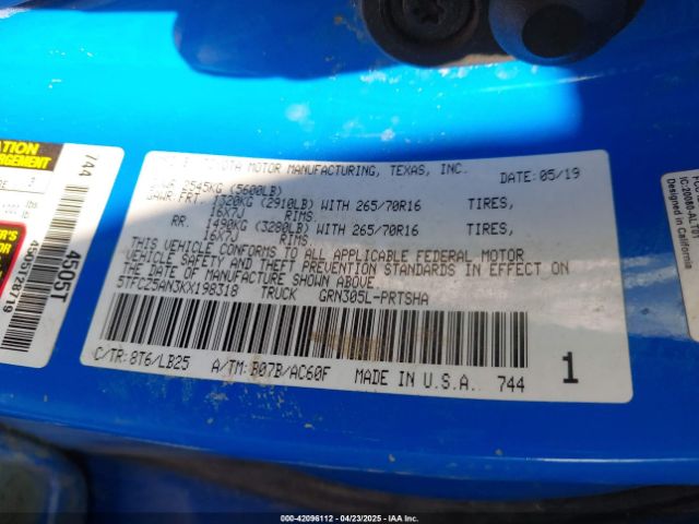 5TFCZ5AN3KX198318 Toyota Tacoma Trd Pro