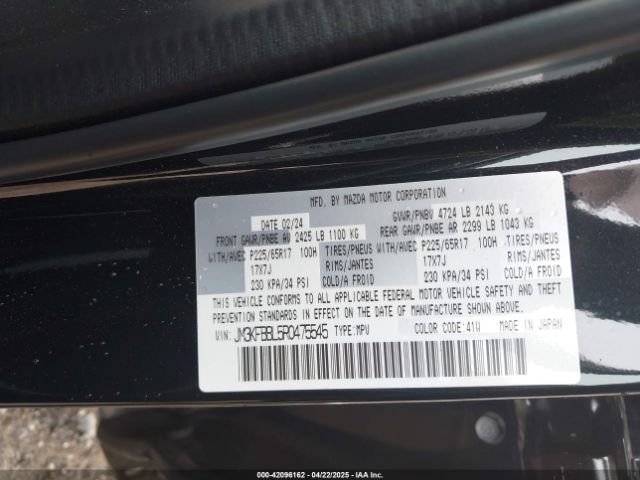 2024 MAZDA CX-5 JM3KFBBL5R0475545 Photo 8