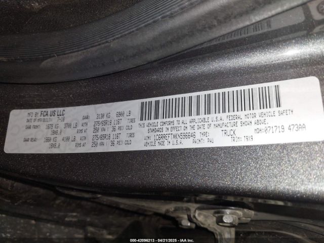 1C6RREFTXKN596646 RAM 1500 Big Horn/lone Star  4x2 5'7 Box