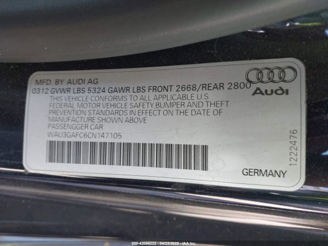 2012 AUDI A7 WAU3GAFC6CN147105 Photo 8