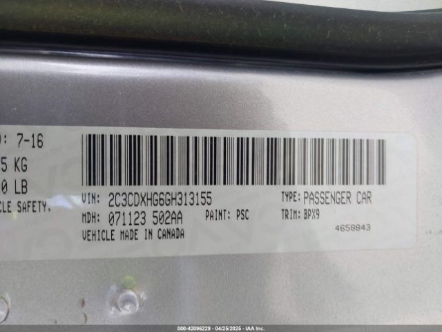 2C3CDXHG6GH313155 Dodge Charger Sxt