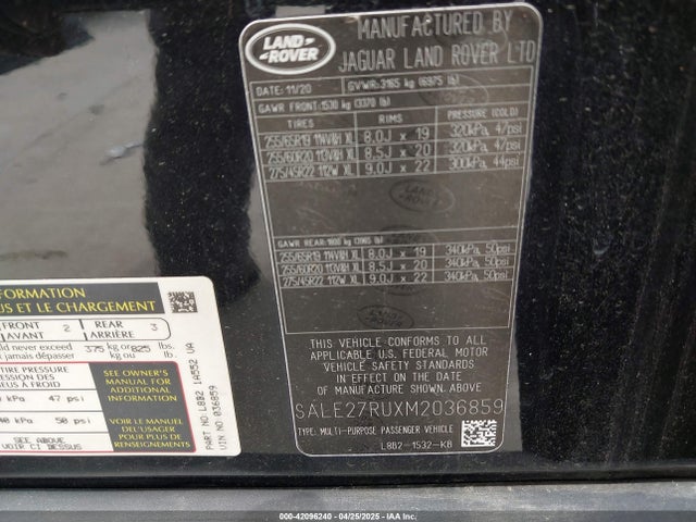 SALE27RUXM2036859 Land Rover aj120 i6