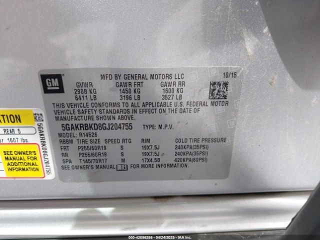5GAKRBKD8GJ204755 Buick Enclave Leather