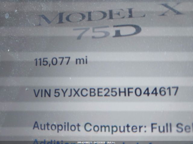 5YJXCBE25HF044617 Tesla Model X 100d/75d/90d