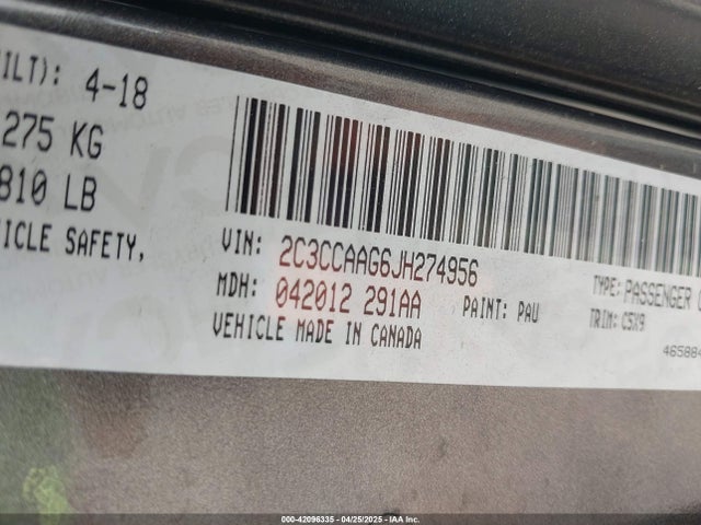 2C3CCAAG6JH274956 Chrysler 300 Touring