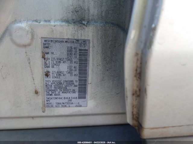 5N1AT2MT4HC844348 Nissan ROGUE S