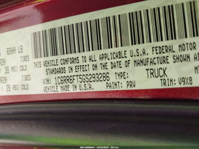 1C6RR6FT5GS293286 RAM 1500 Express