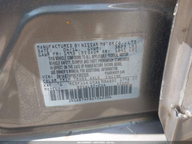 3N1AB7AP8GY262306 Nissan SENTRA SV