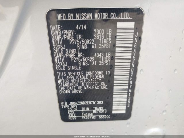 JN8AZ2ND2E9751383 Infiniti QX80