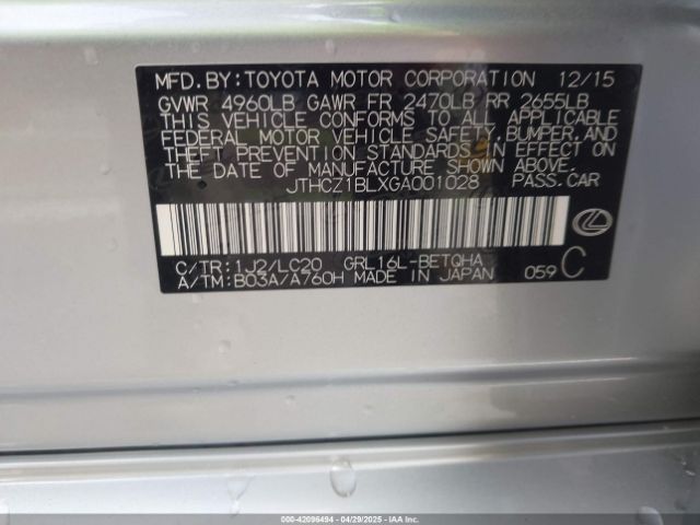 JTHCZ1BLXGA001028 Lexus GS 350