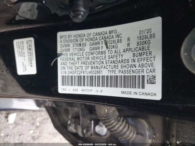 2HGFC2F81LH532661 Honda Civic Sport