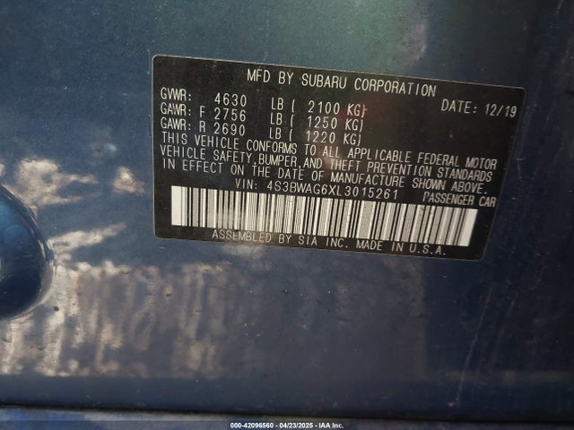 4S3BWAG6XL3015261 Subaru Legacy Sport