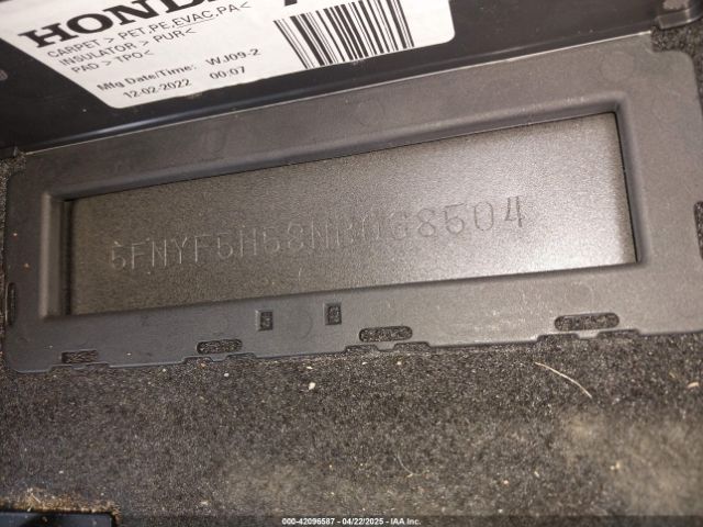 5FNYF5H58NB038504 Honda Pilot 2wd Ex-l