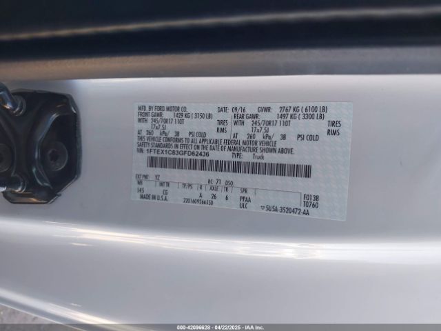 1FTEX1C83GFD62436 Ford F-150 Xl