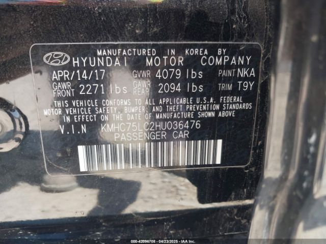2017 HYUNDAI IONIQ HYBRID KMHC75LC2HU036476 Photo 8