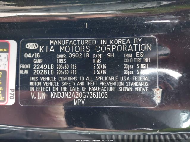 KNDJN2A20G7361103 KIA Soul