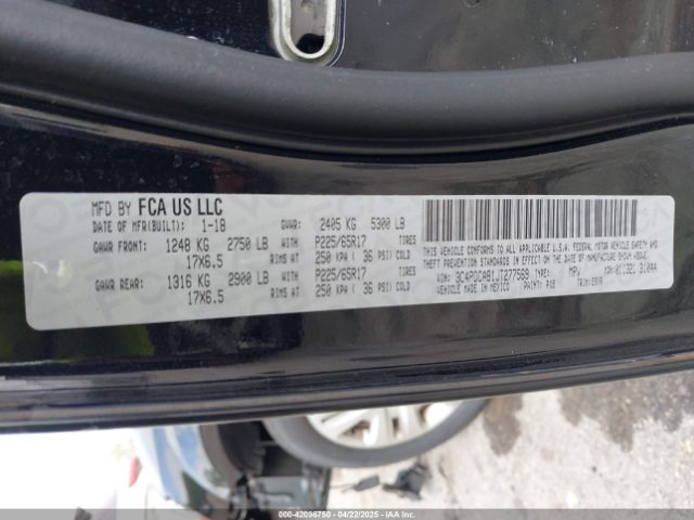 3C4PDCAB1JT277569 Dodge JOURNEY SE