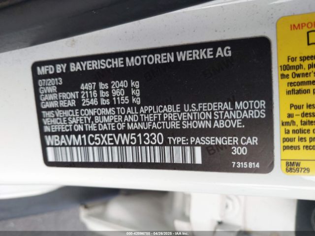 WBAVM1C5XEVW51330 BMW X1
