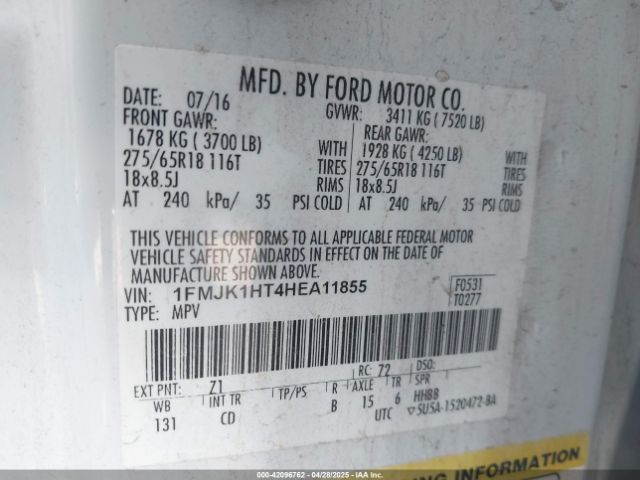 2017 FORD EXPEDITION EL 1FMJK1HT4HEA11855 Photo 8