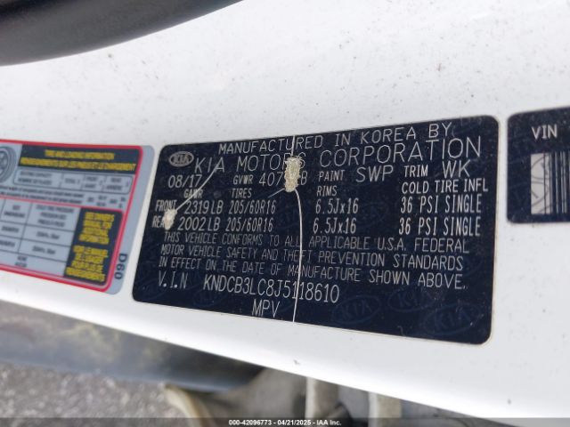KNDCB3LC8J5118610 KIA NIRO FE