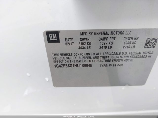 1G4ZP5SS1HU189949 Buick Lacrosse Essence