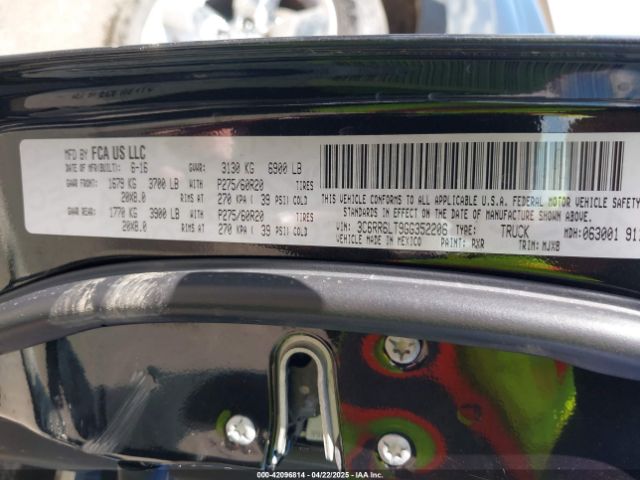 3C6RR6LT9GG352206 RAM 1500 Big Horn