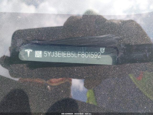5YJ3E1EB5LF801592 Tesla Model 3 Long Range Dual Motor All-wheel Drive