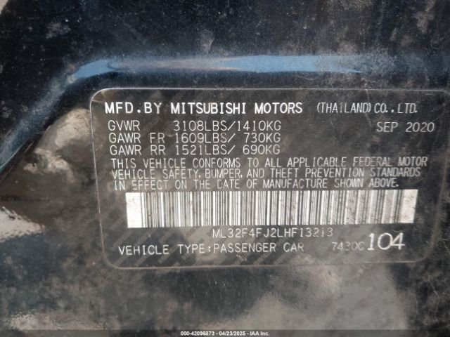 2020 MITSUBISHI MIRAGE G4 ML32F4FJ2LHF13213 Photo 8