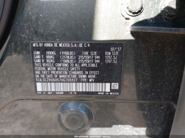3CZRU6H57HG709427 Honda HR-V EX