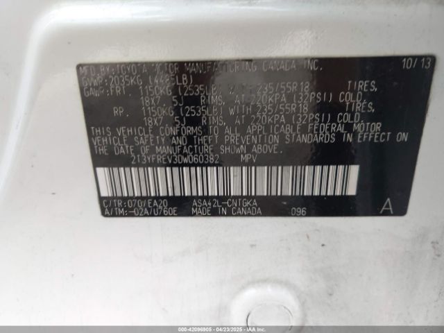 2013 TOYOTA RAV4 2T3YFREV3DW060382 Photo 8