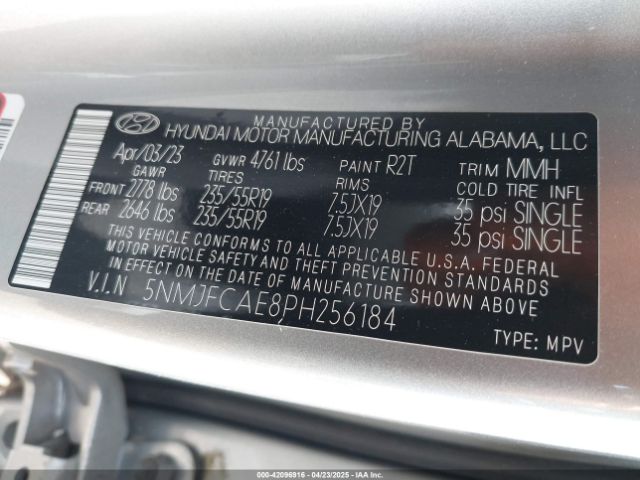2023 HYUNDAI TUCSON 5NMJFCAE8PH256184 Photo 8