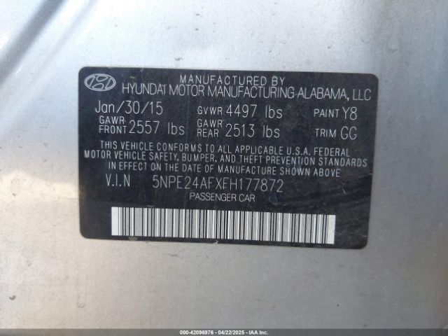 5NPE24AFXFH177872 Hyundai dohc gdi theta-ii