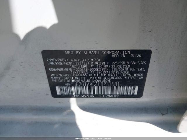 JF2GTAMC4L8233581 Subaru Crosstrek Limited