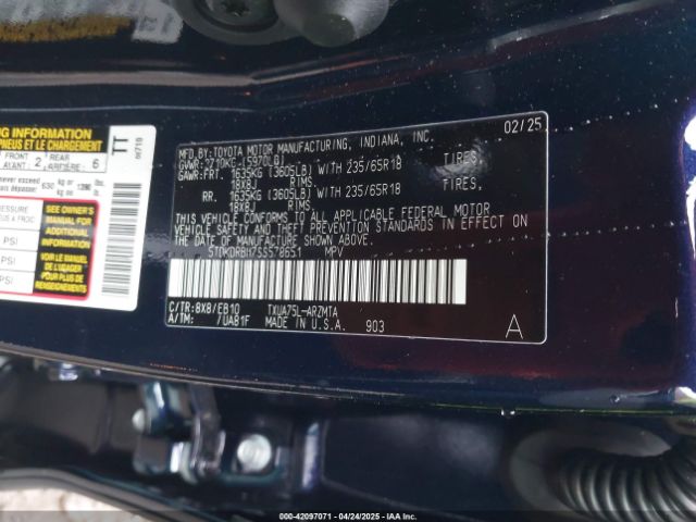 5TDKDRBH7SS578651 Toyota Highlander Xle