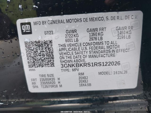 3GNKBKRS1RS122026 Chevrolet Blazer Awd Rs
